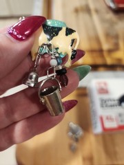 Vintage LUNCH AT THE RITZ Enamel Cow Pierced Earrings Signed. Retired. Rare!