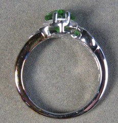 Pre-owned Sterling Silver 18KT Gold Plate Helenite Ring 3.7g Size 10 BGE #B184