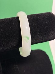 white and green nephrite jade bangle bracelet