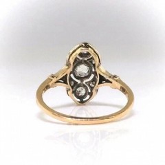 Art Deco Style Round Cut Lab Created Diamond 14K Yellow Gold FN Wedding Ring