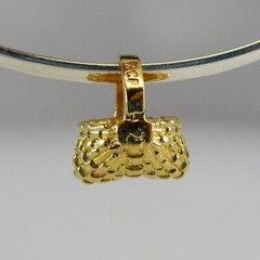 Gold Vermeil EGG BASKET Charm for Bracelet BROWN COUNTY Sterling Silver NEW Old