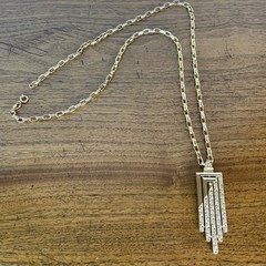 VTG Designer Gold Tone Necklace by Monet 60’s 70’s MCM Fashion Costume Jewelry