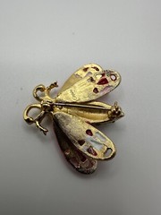 Vintage Capri Pink Moth Pin Brooch 4.5cm JB10