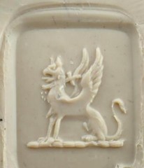 Superb Antique Georgian Gold Fill Chalcedony Griffin Sword Intaglio Seal Pendant