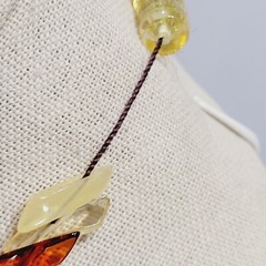 Unique Red and Opaque and Clear Lucite Chip Beaded Hand Strung Vintage Necklace