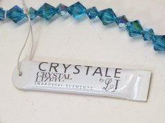Vintage Signed Swarovski By L & J Necklace Blue Beaded Crystal Glass D5378
