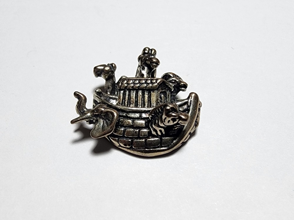 Vintage 925 Sterling Silver Noah’s Ark Charm Pendant