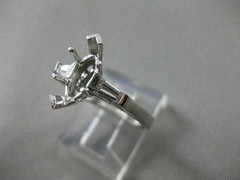 ESTATE BAGUETTE DIAMOND 14K W GOLD RING MARQUISE SEMI MOUNT SETTING EF VVS 21090