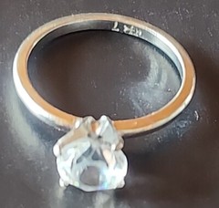 Antique Uncas Mfg Co. Cubic Zirconia Solitaire Ring U with Arrow Mark S-7 Mark !