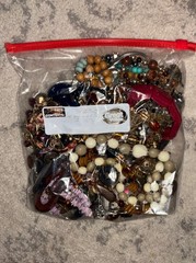 VTG 3 Pounds Unsorted Tangled Jewelry Lot Junk Wearable Craft