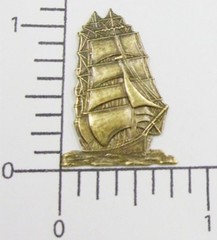 46163 Brass Oxidized Victorian Tall Ship Jewelry Finding