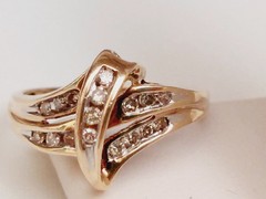 VTG 10K SOLID YELLOW GOLD 0.42 CTW DIAMOND RING SZ 6.75 VIDEO