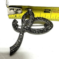 Necklace Bracelet Brooch Lot Beads Rhinestones Dark Gray Black 3 Pieces VTG