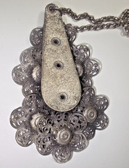 West Germany 1950s–1970s filigree pendant necklace with cabochons