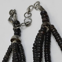 Wooden O-Ring Chunky Boho Necklace Organic Tribal Beads Needs Restrung Ethnic DM