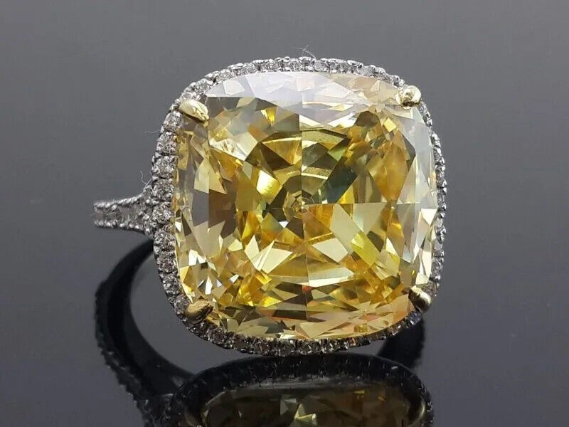 4.10 Ct Canary Diamond Art Deco Antique Vintage Engagement Ring 925 Silver