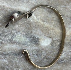 Vintage Mexico Sterling Silver & Blue/Green Stone Bracelet Bangle