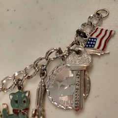 1960s-70s 925 sterling silver charm bracelet