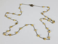 Brass And Butterscotch Agate Station Necklace 43 In Spring Ring Opera Lenght