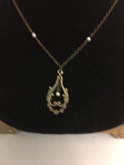 Vintage Goldtone Necklace Simulated Pearl Necklace 14”