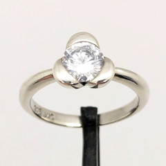 Vintage Elegant RING Silver 925 with Bright Stone -size: 6.5US (16.7mm)| UA #126