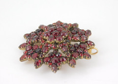 Vintage / Antique Victorian Czech Bohemian Garnet Pin / Pendant