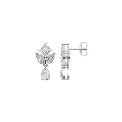 1.35 CTW Princess, Marquise & Pear Lab Grown Diamond Drop Earring Prong Setting
