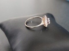 Sterling Silver 925 Pear Baguette Halo Ring Size 9.75 Signed RJ 3.51 grams