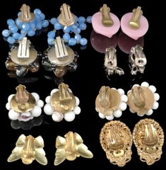 Made In West Germany Jewelry Lot Incl 8 Clip Earrings, 2 Necks, 2 Brooch 1 Brace