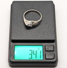 Vintage Elegant RING Silver 925 with Bright Stone -size: 10.5US (20mm) Ukrain#38