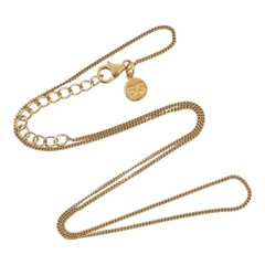 Vintage Gold-Tone Sterling Silver 925 Curb Link Chain Necklace 18.5″-20.5″