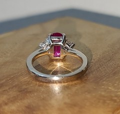 Vintage Platinum Engagement Ring 2.30ct. Natural Burma Oval Ruby AGL CERT