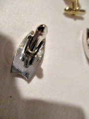 SWANK Set of 2 Cufflinks a Silvertone w/Goldtone design & Goldtone w/Faux Stone
