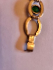 Vintage Gold Plated Green Glass Bracelet, Signed Simmons on clasp, 1940s/1950s