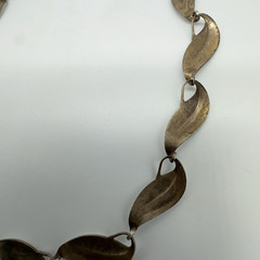 VTG Finn Jensen Norway Sterling Silver White Enamel 17″ Necklace 33.7g#yde