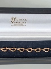 Vintage 1990-s Rolled Gold Zircons Bracelet- Hallmarked 585 RG!!