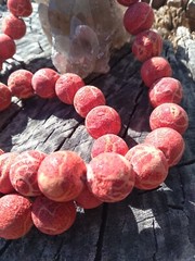 Antique Victorian Red Coral Beaded Necklace 5.3 oz 26 In Silver Heart Clasp