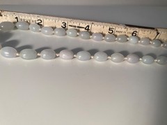 Chinese Export Jade White Lavender Green Knotted Bead Necklace 109.4g 26-1/2”