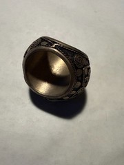 Vintage-Style Turquoise Color Seal/Signet Ring – Carved Tablet Top (size ~7)