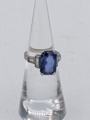 Antique Art Deco 14k 5 Ct Tanzanite/ Diamond Ring Size 5