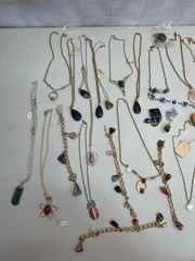 Vintage Handmade Stone Jewelry Lot. Many Necklaces and Bracelets.