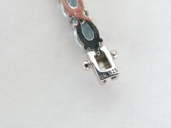 Sterling Silver 925 Natural Heated Blue Topaz Tennis Line Bracelet 7.5″