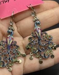 Betsey Johnson Morocco Adventure Peacock Earrings Rare