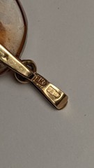 Vintage Soviet Gold 14k, 583 Russian Amber Pendant 8.9g