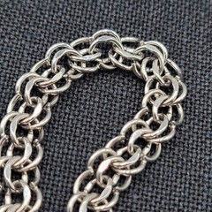 Elco Sterling Silver Double Link Charm Bracelet 7″ Safety Chain 16.4 grams