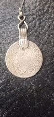 19th Century Moroccan Coin Necklace Sterling Silver Earring Pendant Antique
