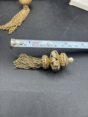 Vtg Monet Avon Gold Tone Filigree Ball Orb Bracelet, Necklace Dangle Earrings