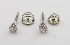 0.40CTW Round Brilliant Cut Diamond Stud Earrings 14 Karat White Gold