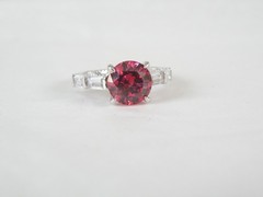 Vintage Sterling Silver 925 Simulated Pink Sapphire Unique Ring Size 7