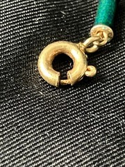Vintage Champleve Bracelet Rich Green Floral Cloisonne Bead Chain Spring Clasp